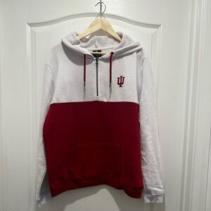 Women’s Colosseum White/Crimson Indiana Hoosiers Lightweight Zip-Up Sweater